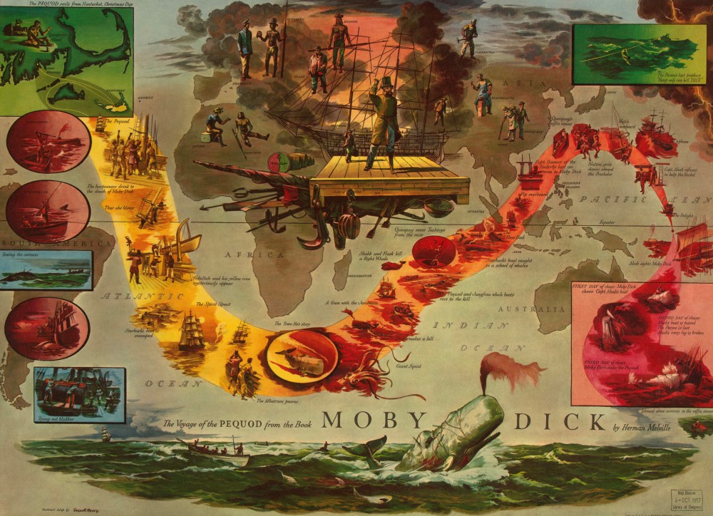 A Moby Dick map | map by Edward Everett Henry 1956