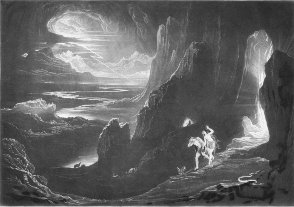 Adam and Eve driven out of Paradise | Adam and Eve driven out of Paradise
John Martin
137 x 207 mm,
sheet about 182 x 283 mm,