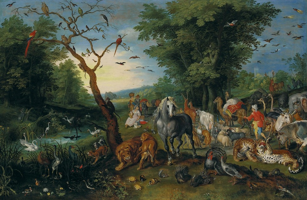 Arche | Jan Brueghel the Elder  (1568–1625)
The Entry of the Animals into Noah's Ark,
oil on panel,
54.6 × 83.8 cm,
1613