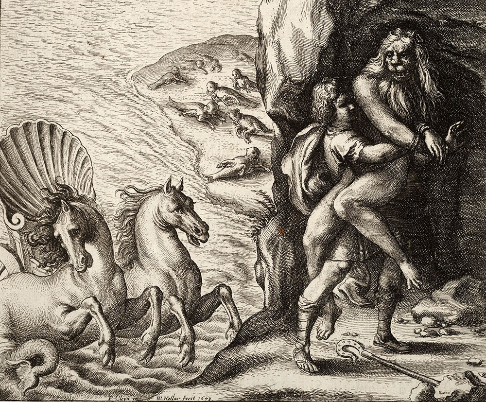 Aristée et Protée | Wenceslas Hollar, Aristée et Protée, 30 × 20, 1650