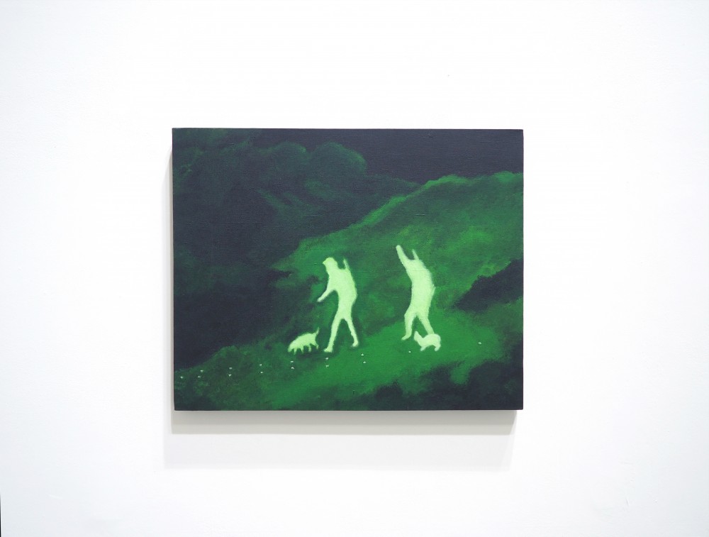 Braconniers dans la neige | Ludovic Hadjeras, Braconniers dans la neige, d'après G. Courbet, Braconniers dans la neige (vers 1864), acrylique sur toile, 65 x 81 cm, 2020