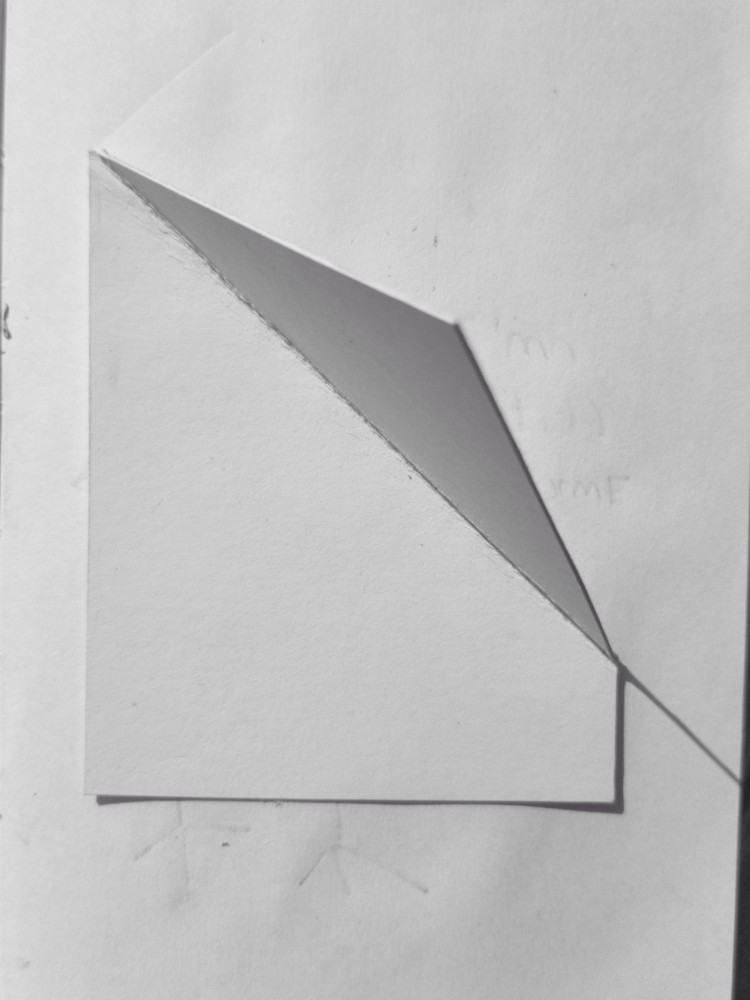 carnet de recherche pierre loup fichet | là j'explore un autre format de toile. seul le carré ayant été exploré.
par là, il resterai si je pli cette forme une surface encore visible.. partant du principe que plier la toile revient à cacher son espace à peindre, cette appendice est donc vulnerable.