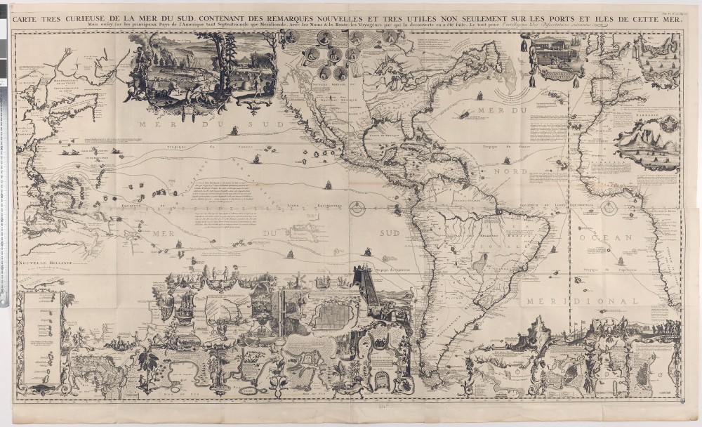 Carte très curieuse de la mer du sud | Henri Abraham Chatelain, Nicolas Gueudeville
Atlas historique, ou nouvelle introduction à l’histoire  (extrait)
1732-1739
Coll. de la bibliothèque Malraux, Strasbourg