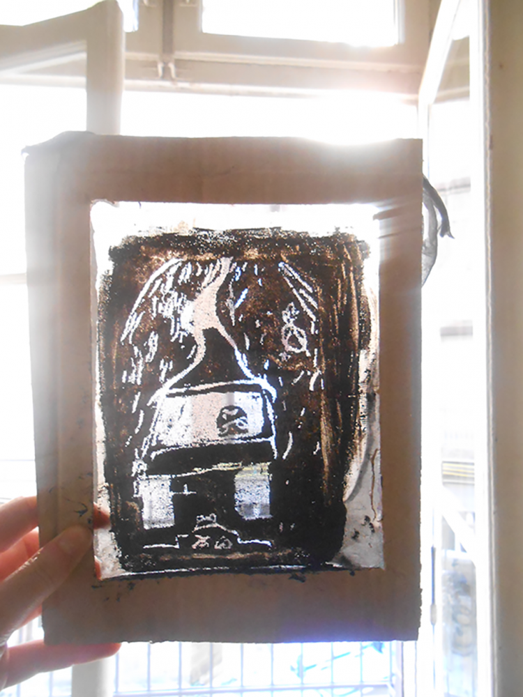 dessin | écran de sériraphie maison/lumière, avril 2020