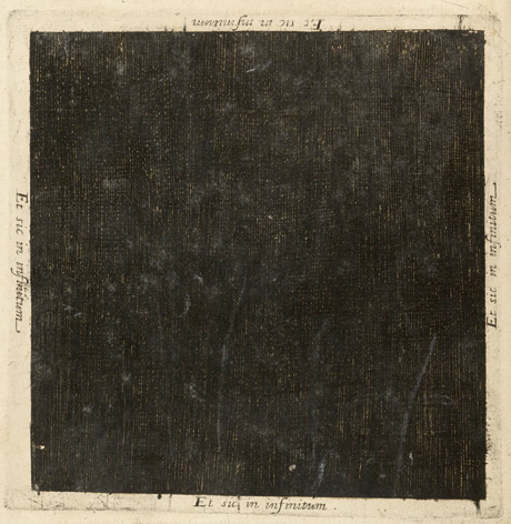 « Et cela à l’infini » | Robert Fludd, The primordial darkness of the universe at the moment before creation, 20×20, 1617