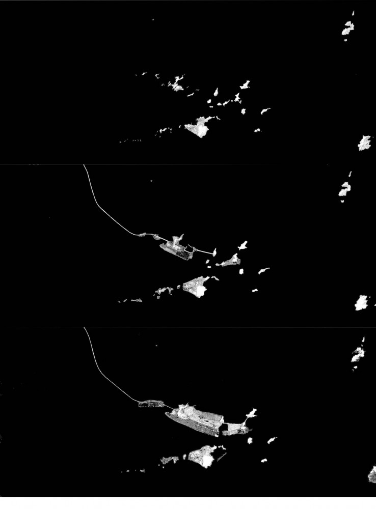 Évolution du port de Shanghai (1999-2016) | Source - Google Earth
Evolution du port de Shanghai (1999-2005-2016)