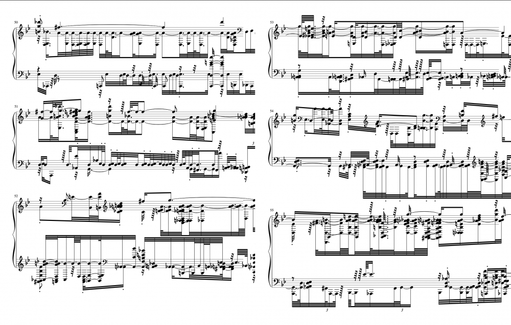 Extrait partition pour piano - dialogue test 1 | 
