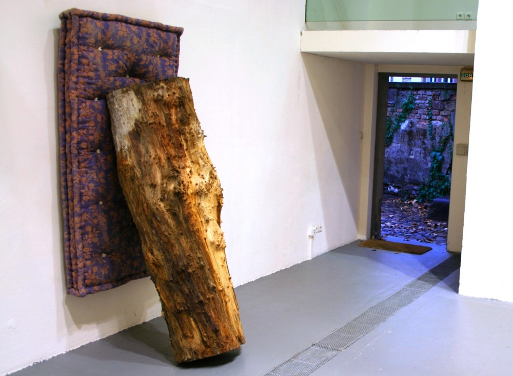 HOme 1 | Vincent Chevillon
Sans titre
Matelas, tronc de saule écorcé
230 x 95 x 110 cm
La Chaufferie, Strasbourg