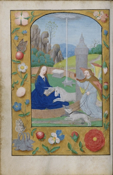 Hortus conclusus | Hunt of the Unicorn
Annunciation from a Netherlandish Book of Hours.