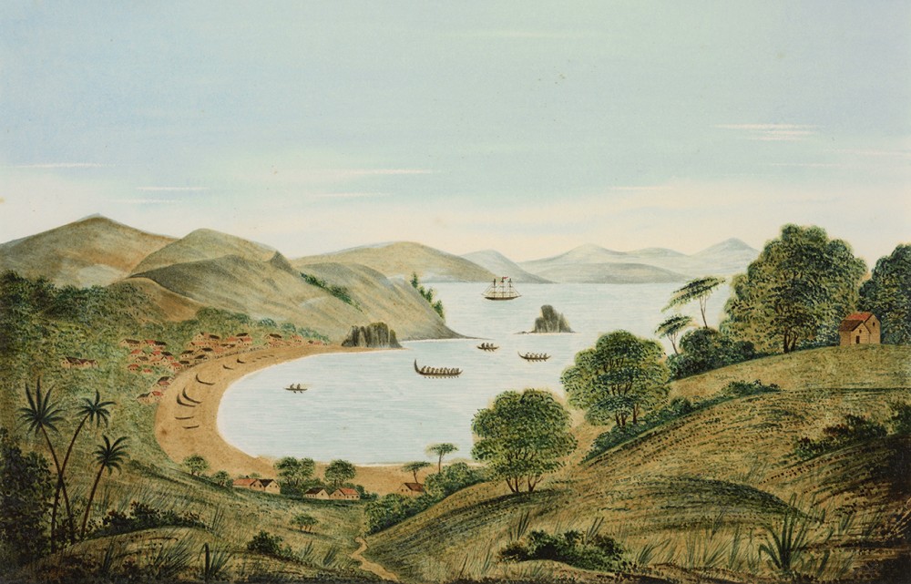 Kororareka Beach | Kororareka Beach, Bay of Islands, New Zealand
Thomas Gardiner
watercolour, paper, varnish
17,9 cm x 27,8 cm