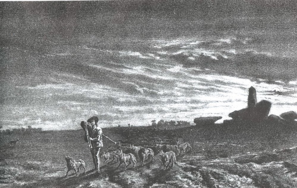 Le meneu' de loups | Maurice Sand, Le Meneu de Loups, Lithographie, 1858