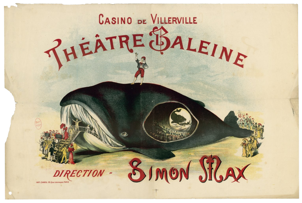 Ouverture du théâtre-baleine | Affiche du théâtre de la Baleine
Fonds Maxime-Fabert (1899-1978).