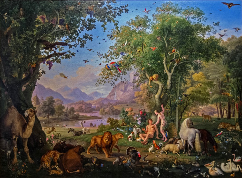 Paradis 5 | Adam et Eve au Paradis terrestre,
Wenzel Peter,
247 × 336 cm,
Pinacothèque vaticane