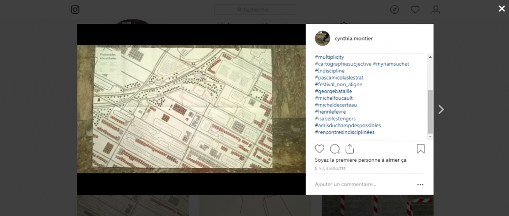 Promenades intersticielles | cynthia.montierPromenades intersticielles (en réseau)
indisciplineoeuvrières
savoirsenreseaux
documentationpartagées
pensée-pratique
champdespossibles
multiplicity
cartographiesubjective #myriamsuchet
Indiscipline
pascalnicolaslestrat
festival_non_aligne
georgebataille
michelfoucault
micheldecerteau
henrilefevre
isabellestengers
amisduchampdespossibles
rencontresindisciplinées