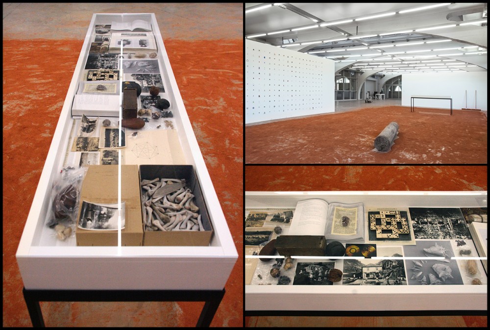 Raising cai(r)n (vitrine) | Raising cai(r)n (vitrine)
Vincent Chevillon
Vitrine, objets de collecte
Exposition Sols murs fêlures
Kunsthalle Mulhouse
Commissariat Isabelle HenrionTexte en italique