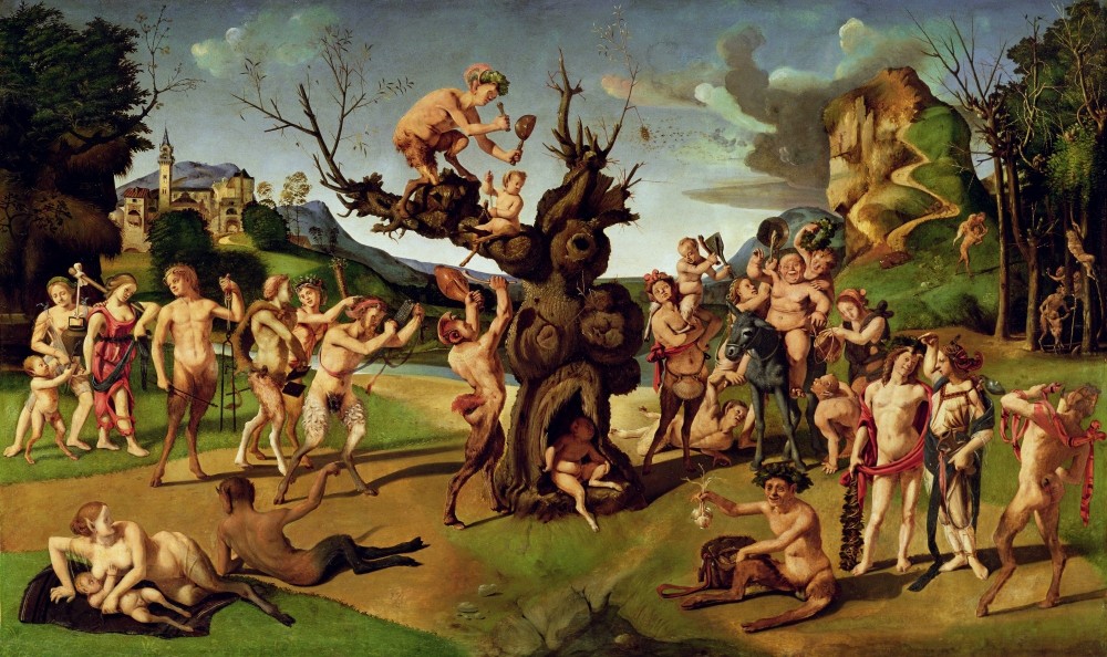 Storia di Silenos, scena: Bacco scoperto miele | Piero Di Cosimo
Huile sur panneau de bois
Hauteur : 79,2 cm ; largeur : 128,5 cm
Worcester Art Museum