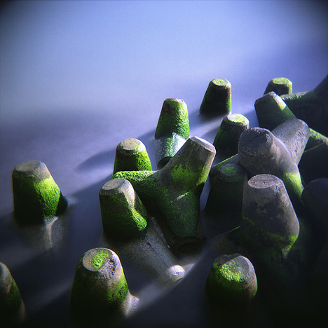 Tetrapods au Japon | http://pinktentacle.com/2008/08/photos-tetrapod-beaches-of-japan/