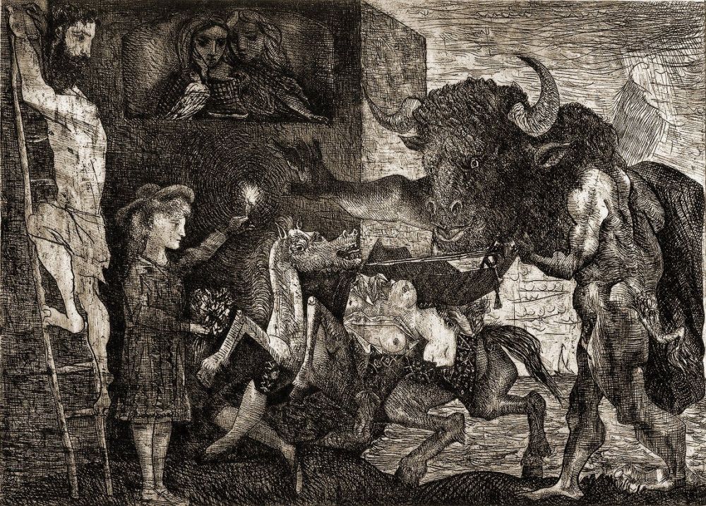 La Minotauromachie (Minotauromachy) | Picasso, La Minotauromachie, 49,6 × 69,6 cm, 23.03.1935