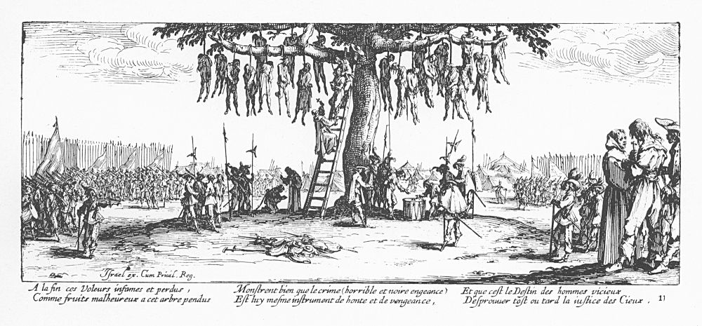 L’arbre aux pendus | Jacques Callot, Les Misères et les Malheurs de la guerre, 1633