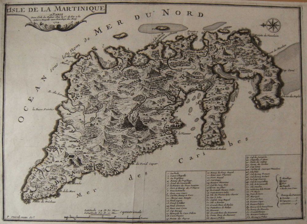 Martinique | Nicolas de Fer, L'Isle de la Martinique, 26 × 36 cm, 1705