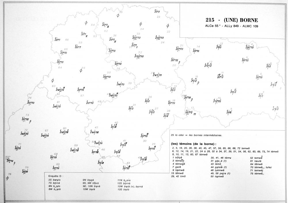 Une borne | Henri Bourcelot, Atlas linguistique et ethnographique de la Champagne et de la Brie, 1978